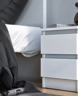 Nočné stolíky NABBI Molgan nočný stolík biela