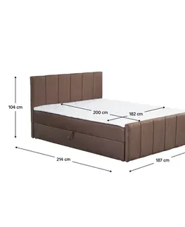 Postele KONDELA Star 180 boxspringová manželská posteľ hnedá