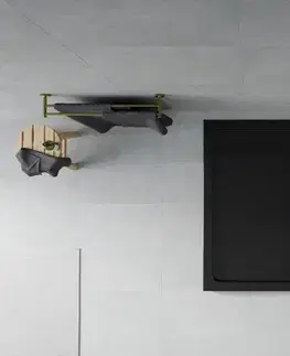 Vane MEXEN/S - Flat sprchová vanička obdĺžniková slim 120 x 80, černá + zlatý sifón 40708012G