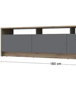 TV stolíky NABBI Ulfet U3 tv stolík dub tahoe / antracit