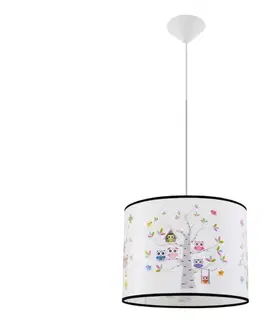Svietidlá  SL.1423 - Detský luster na lanku OWLS 1xE27/15W/230V pr. 40 cm SL.1423