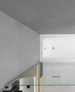 Sprchové dvere MEXEN/S - Vega obdĺžniková vaňa 150 x 70 cm s panelom + vaňová zástena 100, transparent, chróm 550115070X9010020100