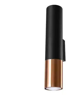 Svietidlá  SL.0944 - Nástenné svietidlo LOOPEZ 2xGU10/10W/230V čierna/meď SL.0944