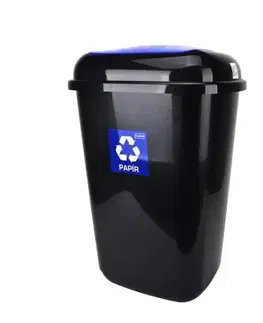 Odpadkové koše Kinekus Kôš na separovaný odpad plastový, 45L, QUATRO, modrý