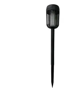 LED osvetlenie  LED solárna lampa FLAME LED/1,2V 100 mAh 1800K 37 cm IP44 čierna EKO2501