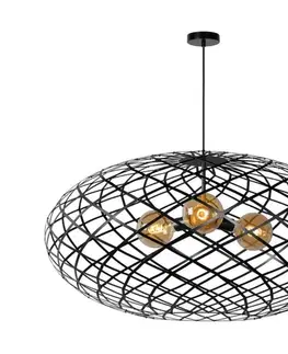 Svietidlá Lucide 21417/99/30 - Luster na lanku WOLFRAM 3xE27/60W/230V čierna 21417/99/30