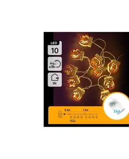 Vianočné dekorácie  B.V.  - LED reťaz 10xLED/3xAA 1,5m teplá biela rukavica B10303Q6K