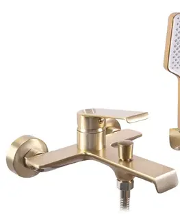 Kúpeľňové batérie REA - Vaňová nástenná batéria HASS - matná Brush Gold REA-B7100