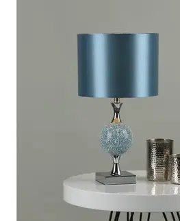 Lampy Där Lighting Där Lighting ELS4223 - Stolná lampa ELSA 1xE27/40W/230V modrá/lesklý chróm ELS4223