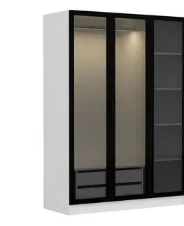 Šatňové skrine Šatníková skriňa Kale White Black - 2274