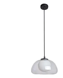 Svietidlá  PND-54637-1-BK-CL - Závesné svietidlo na lanku AINALE 1xG9/7W/230V čierna/priehľadná PND-54637-1-BK-CL