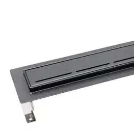 Sprchovacie kúty Sprchový žľab SAT 65 cm nerez čierny ZLAB70NRZBL ZLAB70NRZBL