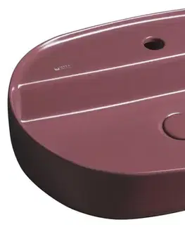 Umývadlá ISVEA - INFINITY OVAL keramické umývadlo na dosku, 60x40cm, matná Maroon Red 10NF65060-2R