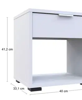 Nočné stolíky NABBI Nosen N2 nočný stolík biela