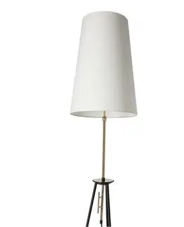 Stojacie lampy Stojaca lampa TAFLO čierno-zlatá 1xE27 tienidlo biele
