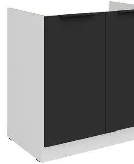 Kuchynské skrinky stojace Kuchynská skrinka Aria-Bl/Wh Anti Fingerprint 80zl 2f Bb
