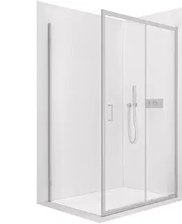 Sprchovacie kúty CERANO - Sprchovací kút Orlano L/P - 5 mm - chróm, transparentné sklo - 140x100x195 - posuvný CER-DY505B-90-225