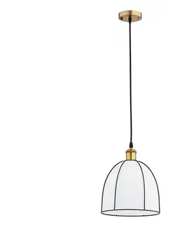 Svietidlá  Závesný luster na lanku DAVE 1xE27/15W/230V zlatá/čierna 60632