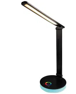 Stolné lampy na písací stôl Stolová lampa DRACO BLACK CCT 7W+1W RGB LB1