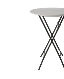 Záhradné stoly Skladací barový stôl biela / čierna Dekorhome