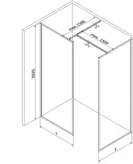 Sprchové dvere MEXEN/S - Kyoto-F Sprchová zástena WALK-IN s rámom 140 x 115, transparent 8 mm, meď kartáčovaná 800-140-202-04-65-115