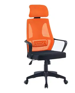Kancelárske stoličky KONDELA Taxis New kancelárske kreslo čierna / oranžová