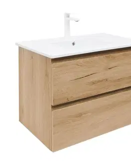 Kúpeľňový nábytok Kúpeľňová skrinka 2 zásuvková s umývadlom SAT B-Way 79x50x45 cm dub mat BWAY280OAKU4B2 BWAY280OAKU4B2