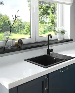Kuchynské drezy DEANTE DEANTE - Evora grafit - Granitový drez s odkvapkávačom ZQJ_211A