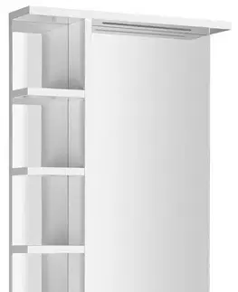Kúpeľňové zrkadlá AQUALINE - KORIN STRIP zrkadlo s LED osvetlením a poličkami 52x70x12cm KO355S