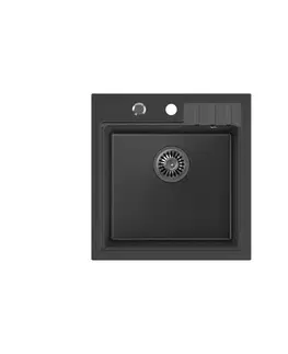 Kuchynské drezy Quadron Dřez Quadron PETER110 černá nerez elem HCQP5052CZK PETER110BLNRZ