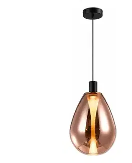 Svietidlá  Závesné svietidlo na lanku DENSO 1xGU10/10W/230V, priemer 30 cm, medené/čierne 31-51394