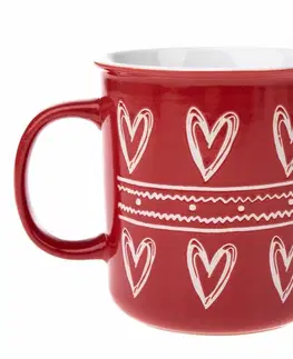 Hrnčeky a šálky Vianočný keramický hrnček Christmas heart II červená, 710 ml
