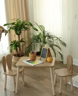 Doplnky do detskej izby Kid's Table Set Bunny One Chair Set - Brown