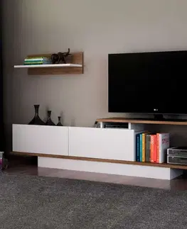 Obývacie steny ASUS obývacia stena biela/orech