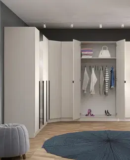 Šatníkové skrine KONDELA Kreo korpus rohového nadstavca kašmír