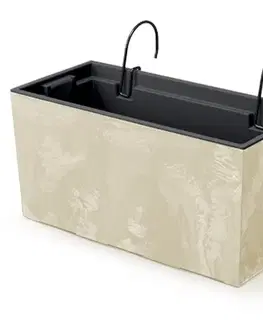 Kvetináče a truhlíky NABBI DUC400EW plastový balkónový kvetináč 39,5 cm krémová