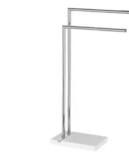 Svietidlá WENKO 20487100 - Stojan na uteráky NOBLE 45,5x82 cm lesklý chróm/biela 20487100