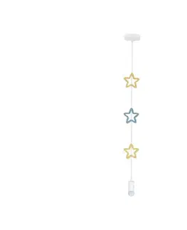 Svietidlá  Detský luster na lanku STARS 1xE27/20W/230V žltá/modrá/biela 31-12012