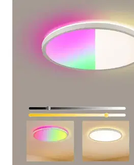 Svietidlá BRILAGI - RGB LED stmievateľné svietidlo ULTRA SLIM LED/18W/230V pr. 30 cm biele + diaľkové ovládanie BRI238
