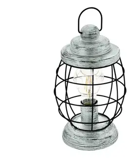 Lampy Eglo 79436 - Stolná lampa BAMPTON 1xE27/60W/230V strieborná 79436