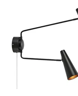 Svietidlá Markslöjd 108690 - Nástenná lampa PEAK 2xE14/40W/230V čierna 108690
