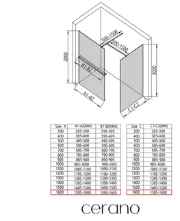 Držadlá k vani CERANO - Sprchová zástěna Walk-in Onyx T L/P - 10 mm - hranatá vzpěra + polička/držák na ručníky - černá matná, transparentní sklo - 160x160x200  CER-8050BD9498