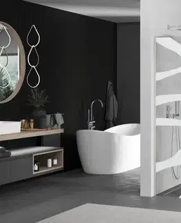 Sprchové dvere MEXEN/S - Kioto L Sprchová zástena WALK-IN 100 x 200, biely vzor, nikel kefovaná 800-100-103-97-97