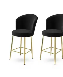 Barové stoličky Bar Stool Set (2 Pieces) Fora - Black, Gold