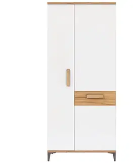 Šatníkové skrine Skriňa Snobi Sb11 Dub Craft/Alpská biela