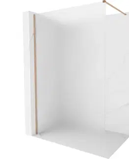 Sprchové dvere MEXEN/S - Kyoto-X Sprchová zástena WALK-IN 100 x 200, dekor 10 mm, meď kartáčovaná 800-100-101-65-30-X