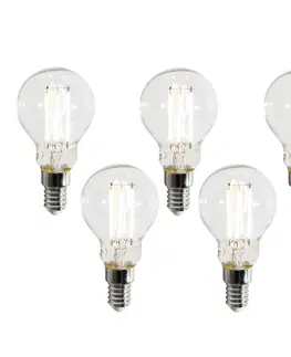 LED osvetlenie Sada 5 inteligentných LED žiaroviek E14 P45 číra 4,2 W 470 lm 2700 – 6500 K
