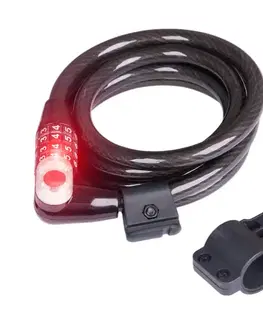 Zámky na bicykel Kódový zámok W-TEC Bahrand 12*1800mm s LED svetlom