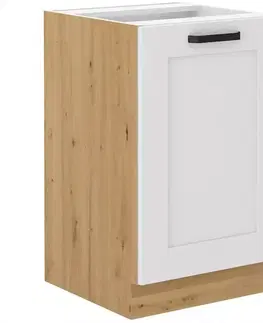 Kuchynské skrinky stojace Kuchynská skrinka LUNA biely mat/artisan  50zl 1f bb