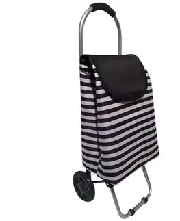 Nákupné tašky a košíky Brilanz Nákupná taška na kolieskach Čierny pruh, 87 cm